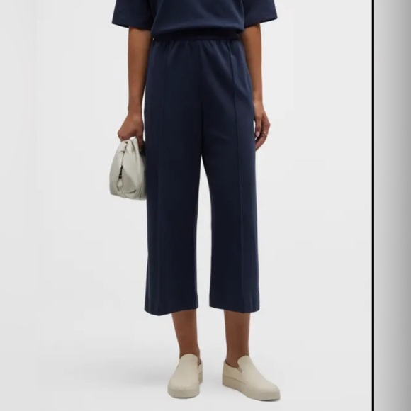 MAXMARA LEISURE NAVY ROSTOK CROPPED JERSEY TROUSER